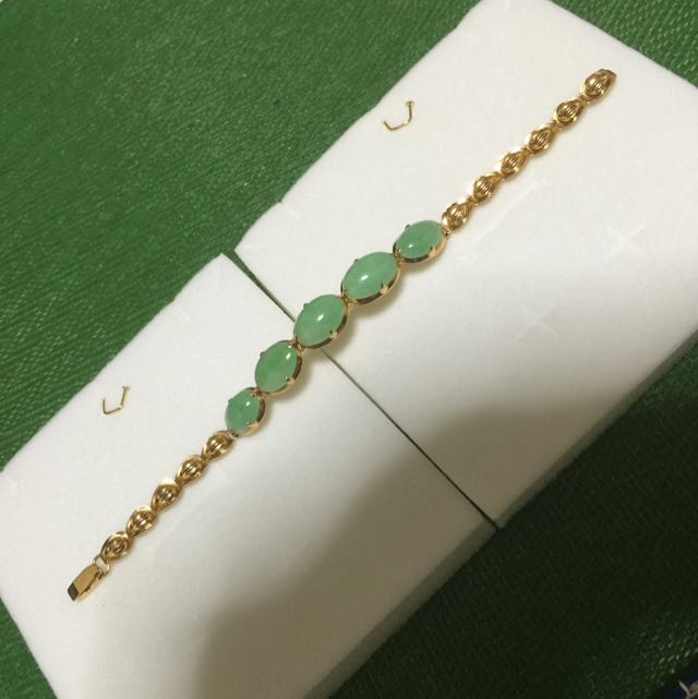 Gold and jade bracelet sale