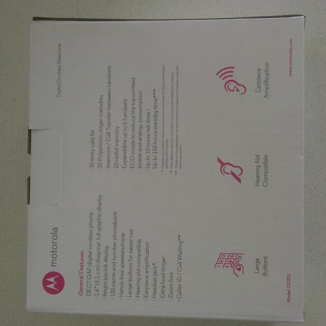 Motorola CD301 Cordless Phone, Health & Nutrition, Health Monitors