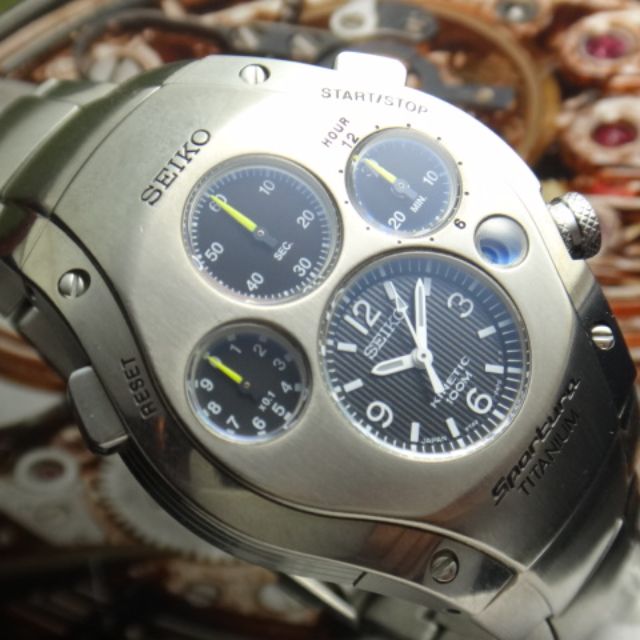 1049) SEIKO SUPER RARE VINTAGE SPORTURA KINETIC TITANIUM CHRONOGRAPH 9T82  WATCH ( MYR8800 ), Men's Fashion, Watches & Accessories, Watches on  Carousell