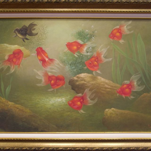 9 Gold Fish Oil Paintings Vintage Collectibles On Carousell