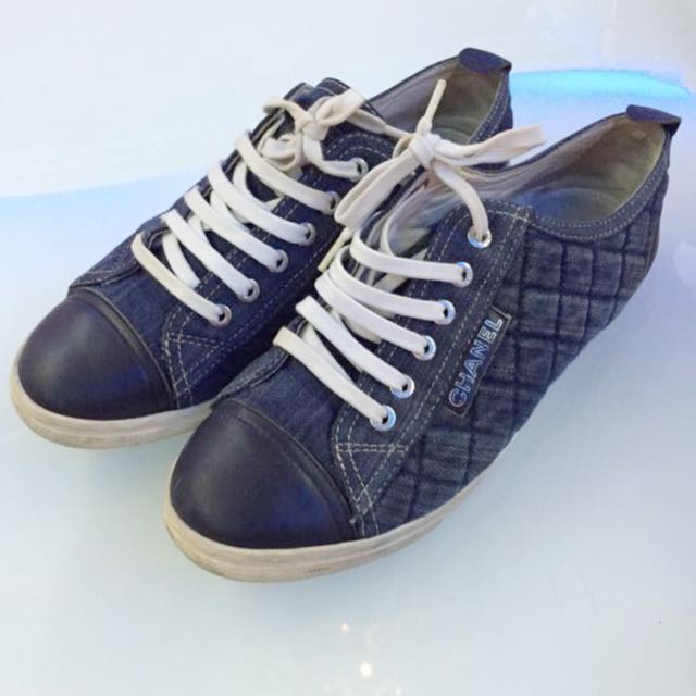 chanel denim shoes