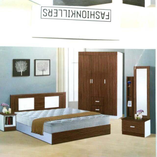 Set Bilik Tidur Full Now Offer 5 Item Q Bed 3 Door Wardrobe Set Bilik Tidur Full Now Offer 5 Item Q Bed 3 Door Wardrobe Dressing Table Side Stool Home Furniture On Carou