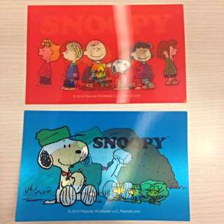 （保留）3D Snoopy明信片兩張