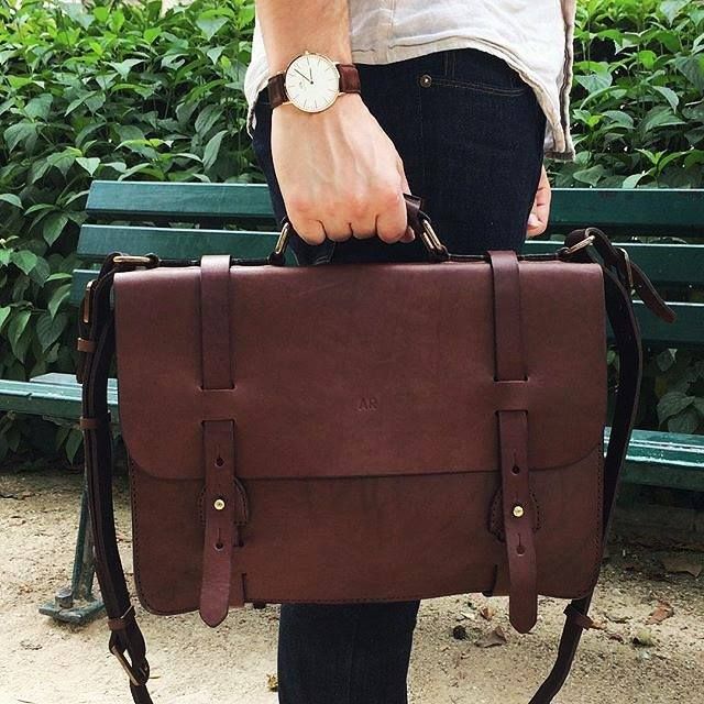 Full Grain Leather Briefcase Satchel Men s Fashion Bags