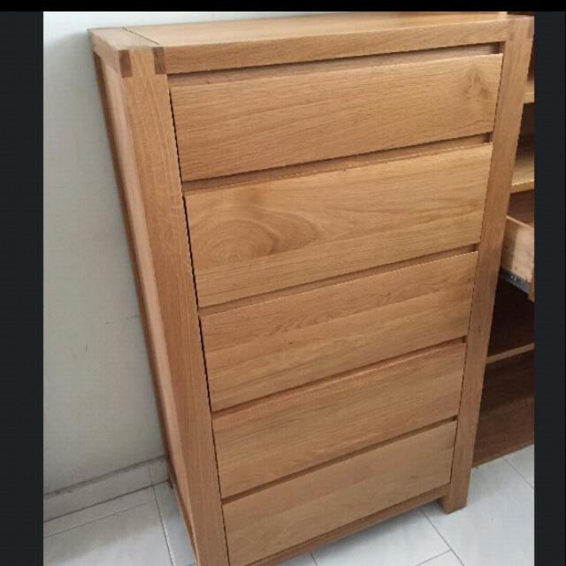 Muji Style Chest Of Drawers 100 Solid Oak Wood Furniture On