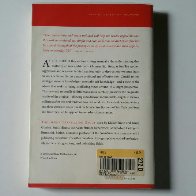 The Art Of War Sun Tzu Books Stationery On Carousell