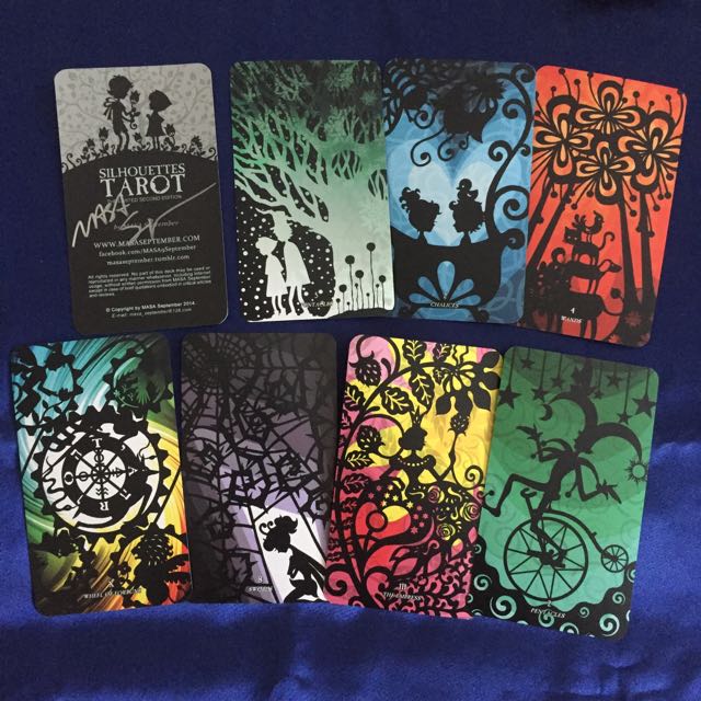 Silhouettes - Tarot Card Deck | with Paper Guide Book | Standard Big Size 12x7cm | 78 Sheets Classic Tarot Cards and Guidebook English Version