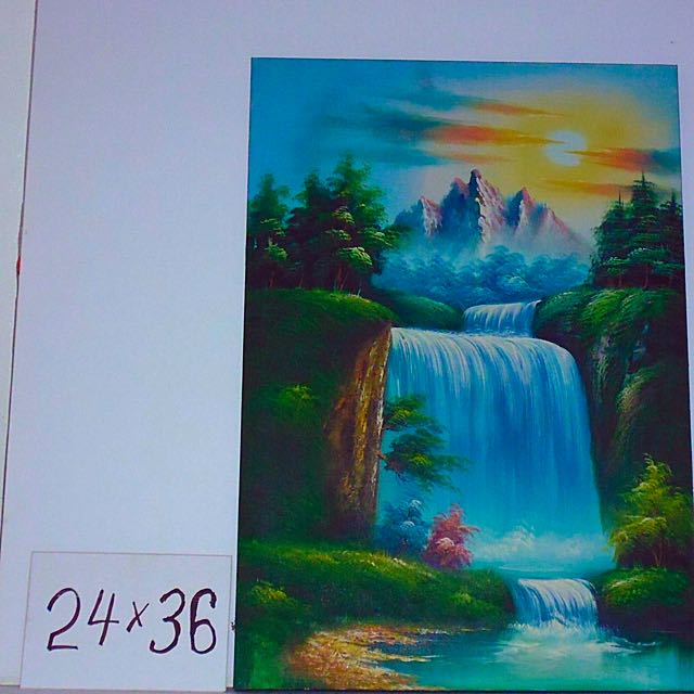 Waterfall Scenery Oil Painting Furniture On Carousell