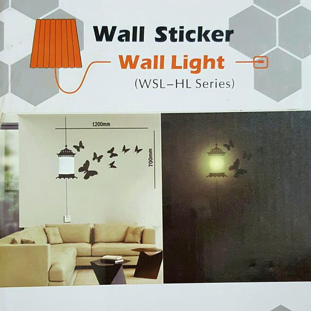 DIY Wall Lamp And Stickers 1, Furniture & Home Living, Home Decor