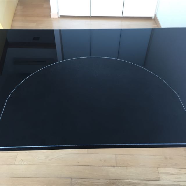 Ikea Knos Curved Desk Pad In Black Leather Furniture On Carousell