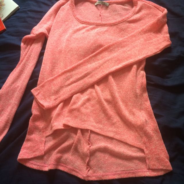 Sale Pink Long Sleeved Primark Shirt High Low Hemline Women S Fashion On Carousell