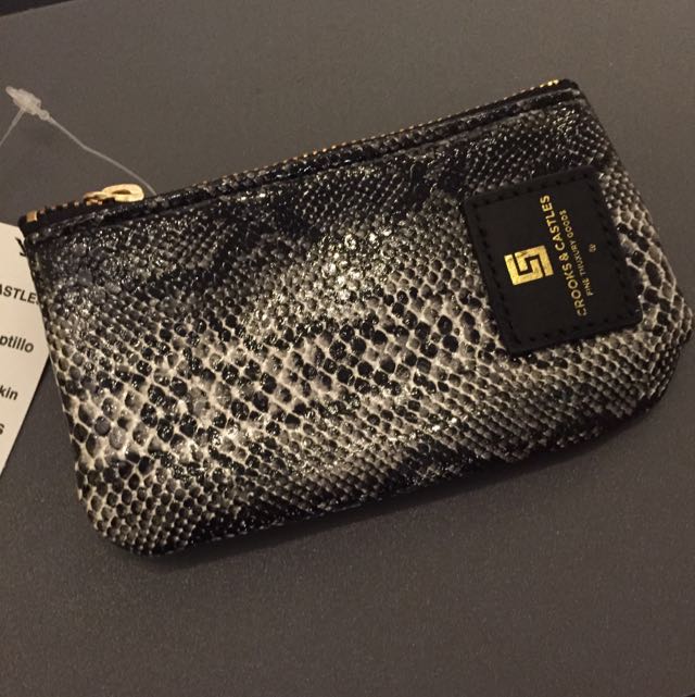 Brand New Crooks Castles Snake Skin Coin Pouch