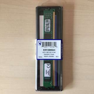 Kingston DDR3 1333 4G 桌上型記憶體 單面