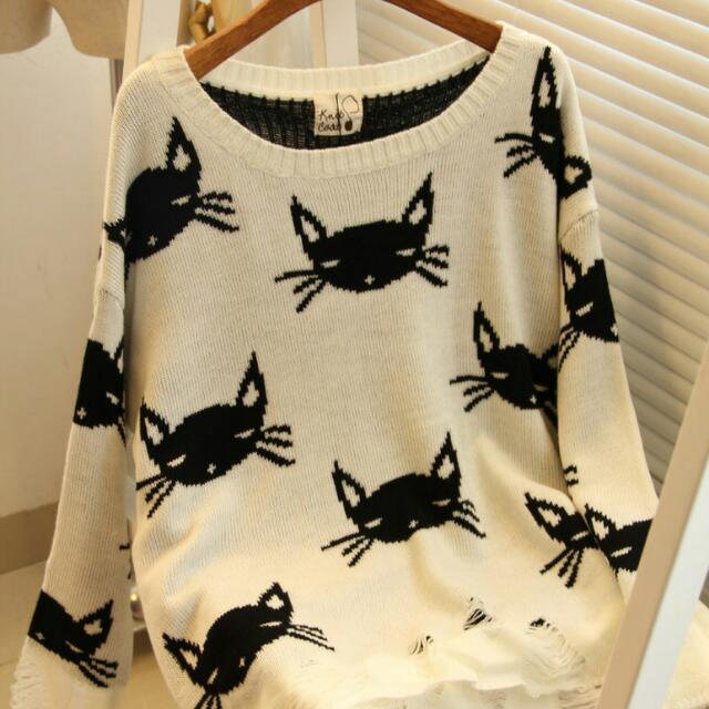 Wildfox cat sweater top