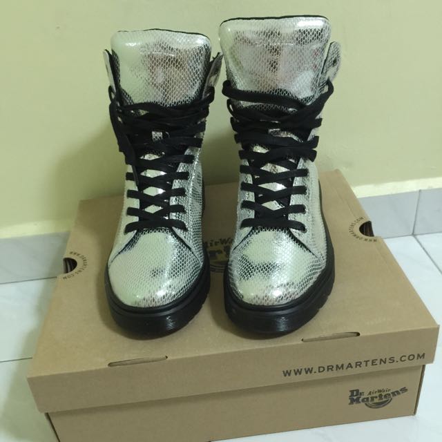 Selling Dr Martens Mix Boot Silver Mini Metallic Snake UK 7 Women s Fashion Footwear Sneakers on Carousell