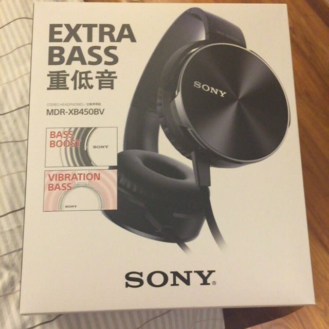 Sony Mdr Xb450bv Stereo Headset Audio Headphones Headsets on