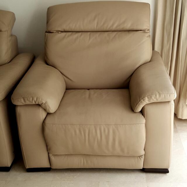 FULL LEATHER SOFA HTL (HWA TAT LEE), Furniture & Home Living, Furniture, Sofas on Carousell