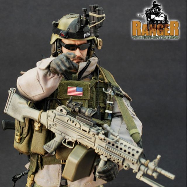 1/6 Scale Hot Toys Military_US Army Ranger - 75th Regiment with M249 X ...