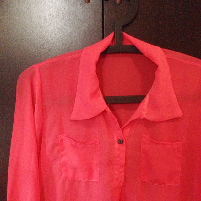 hot pink sheer top