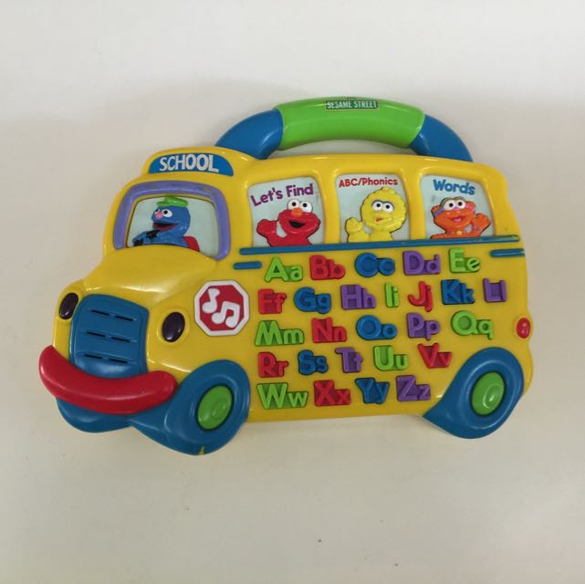 sesame street school bus toy