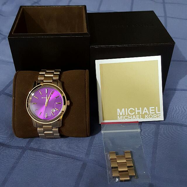 Michael kors watch purple face hot sale