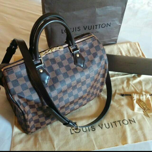 Louis Vuitton Speedy 35 Bandouliere Damier Ebene, Luxury, Bags & Wallets on  Carousell