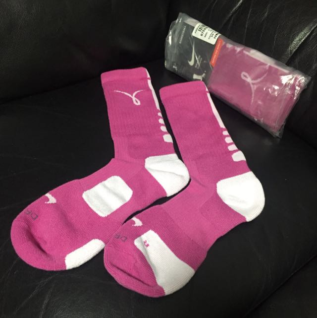 Nike Elite Crew Socks Kay Yow Pink, Men 