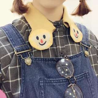 ❤️童趣娃娃領結格紋襯衫(領子可拆)