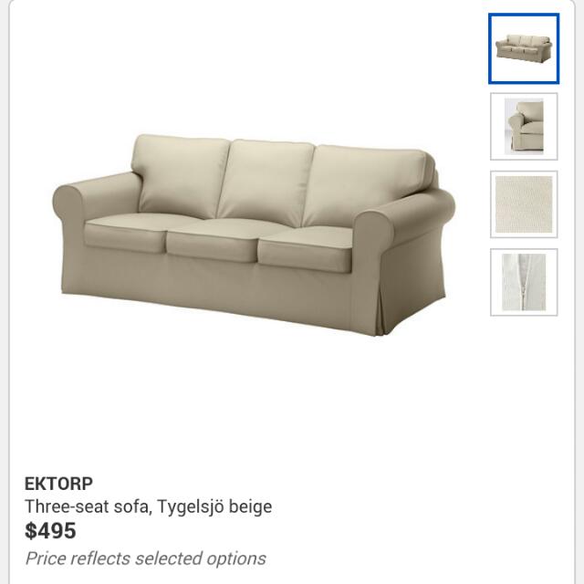 Ikea 3 Seater Ektorp Sofa With Removable Covers., Furniture & Home