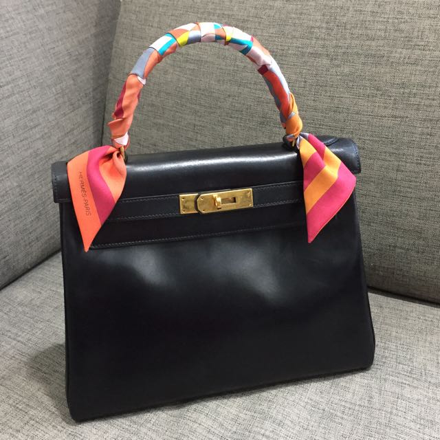 Vintage Hermes Retourne Kelly Bag 28 In Black Box Leather X Golden Hardware  1956 - Mrs Vintage - Selling Vintage Wedding Lace Dress / Gowns &  Accessories from 1920s – 1990s. And