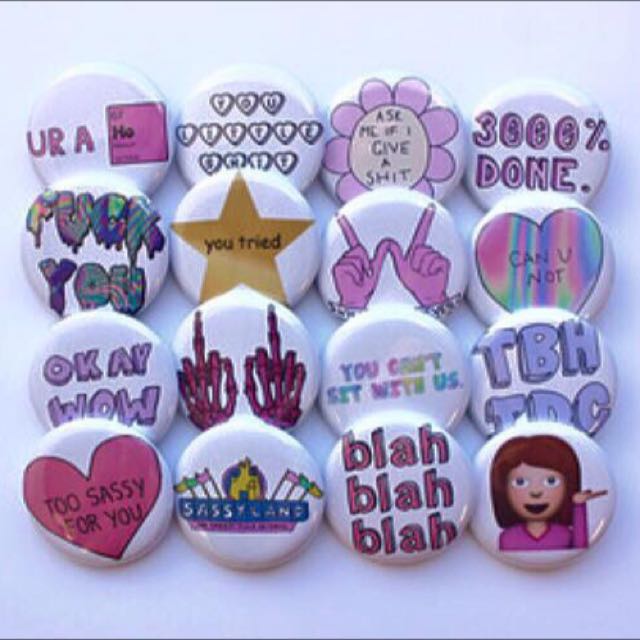 Tumblr Button Badges, Women's Fashion, Tops, Longsleeves on Carousell