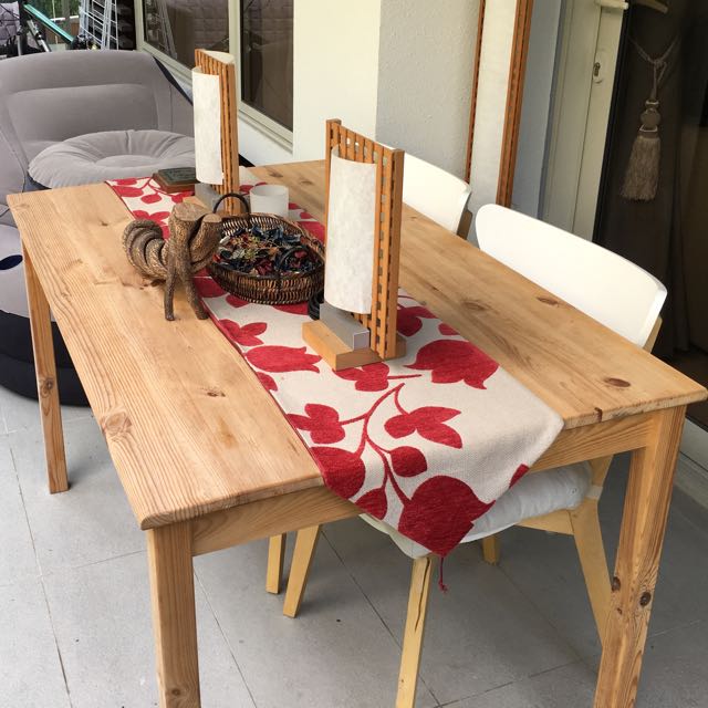 Outdoor Pine Table With Chairs, Furniture & Home Living, Furniture