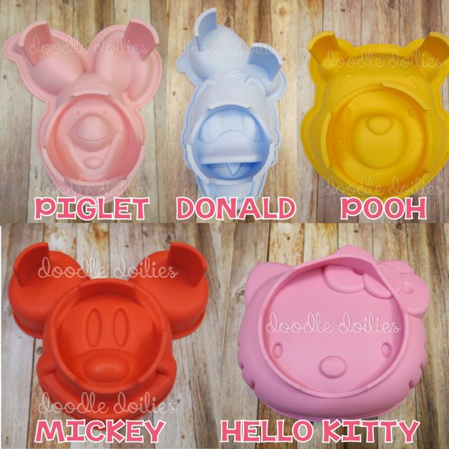 New 3d Silicone Mold Hello Kitty Mickey Piglet Donald Pooh