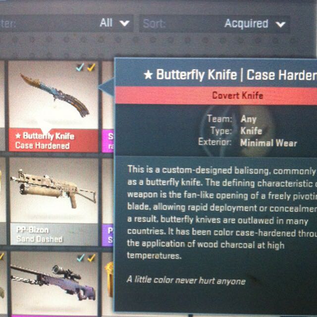 Selling Trading Butterfly Knife Case Hardened Mw Toys Games On Carousell