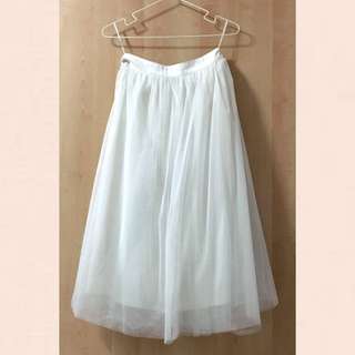 A For Arcade Tulle Midi Skirt In White
