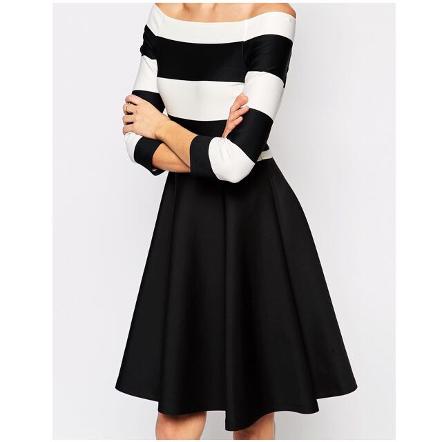 coast black and white dress