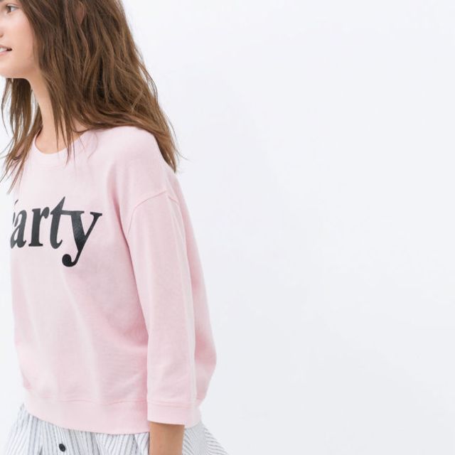 Zara Pink 'arty Sweatshirt, Women's 