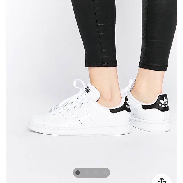 adidas originals stan smith white & black trainers