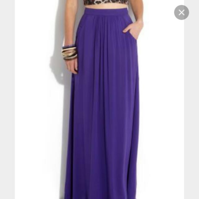 purple maxi skirt