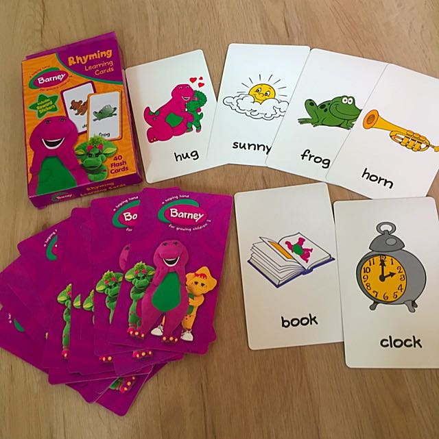 Preloved Barney English Flash Cards For Baby/Toddler/Kids, Babies