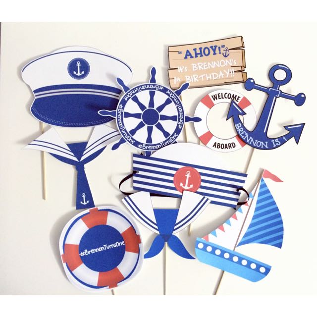 Nautical themed photo booth props store