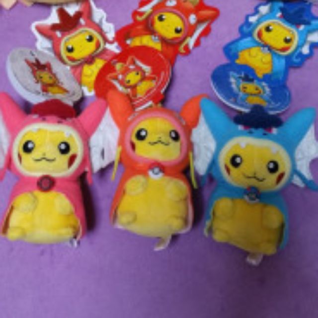 Pokemon Center Hiroshima Exclusive Poncho Pikachu X Magikarp Gyarados Pikados Pikakarp Mascot Plush Keychain Pre Order Toys Games On Carousell