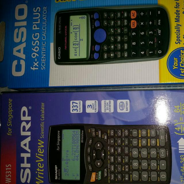 Sharp El W531s And Casio Fx96sg Plus Scientific Calculator Price
