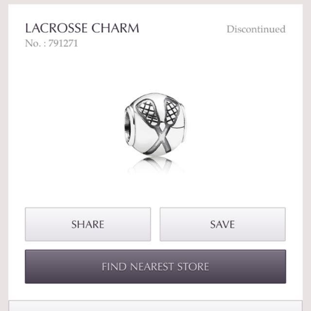 SOLD BRAND NEW AUTHENTIC PANDORA LACROSSE CHARM
