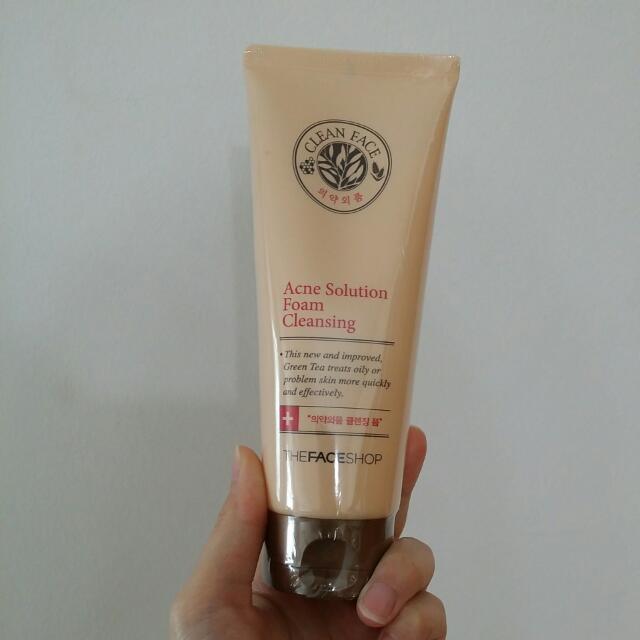 The Face Shop Clean Face Acne Solution Foam Cleansing 150ml Beauty Personal Care Face Face Care On Carousell