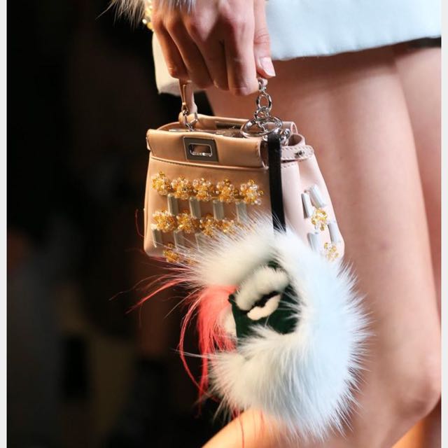 Rare Bnib Fendi Micro Perk A Boo Nude with Embellishments Luxury