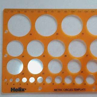 Helix Circle Stencil Template, Translucent Orange