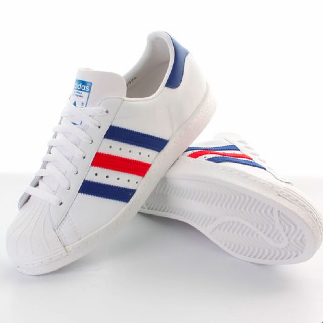 adidas white red and blue