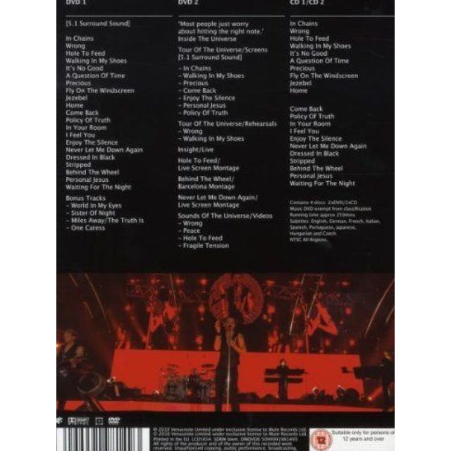 Depeche Mode Tour Of The Universe Barcelona 20 21 11 09 2cd 2dvd