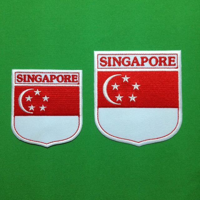 Singapore Singaporean Flag Patch Badge Iron Or Sew On 9cm x 6.5cm